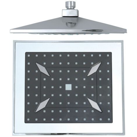 Tête de douche Thala 220 x 190 mm – ABS léger et résistant – Jet pluie anti-calcaire avec picots souples – Raccord F.1/2 (1/2)