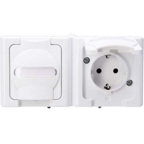 Prise 2P+T avec clapet 131202003 BlueElectric blanc arctique X926941 (1/2)