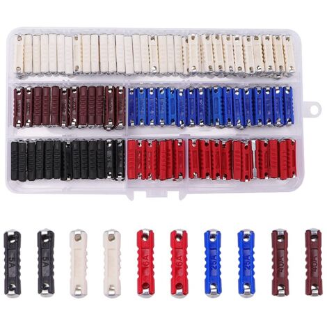 200 Pièces Fusibles Voiture Assortiment, Fusibles Torpille de Voiture, fusible Automobile avec Boîte en Plastique, pour Voitures Classiques de Style Ancien, 5A 8A 16A 25A 40A (1/5)