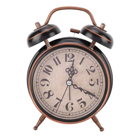 Réveil rétro 4in Horloge de bureau avec veilleuse Double cloche jumelle pour un usage domestique (1/5)