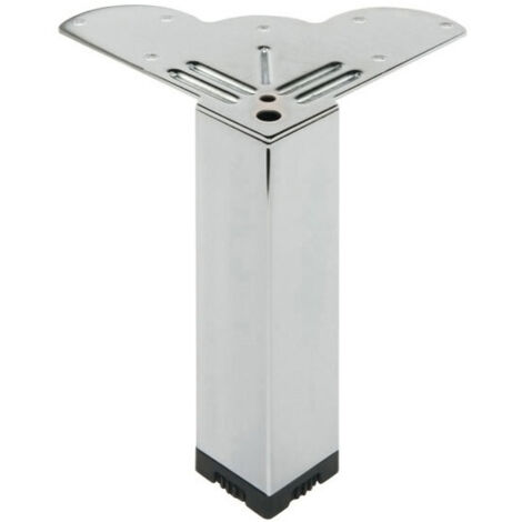 Pied carré acier chromé 30x30mm – Hauteur réglable 150mm – Fixation par vis – Pour projets de bricolage (1/2)