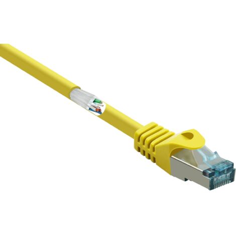 RF-5224644 RJ45 Câble réseau, câble patch CAT 6a S/FTP 0.50 m jaune avec cliquet d'encastrement, ignifuge 1 pc(s) X952552 (1/5)