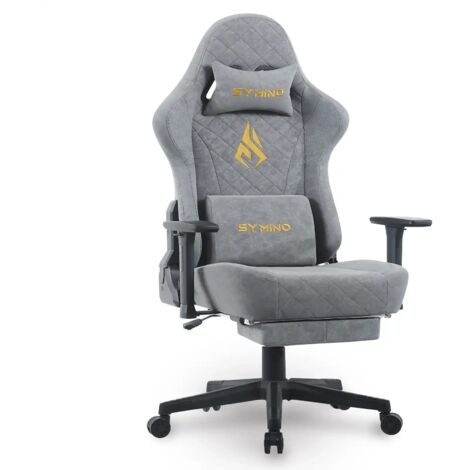 ymino Gaming Stuhl, Ergonomischer Bürostuhl, Rennstuhl-Design PC Stuhl, Vintage-PU-Leder, Verstellbarer Drehbarer Task Stühle mit Fußstütze