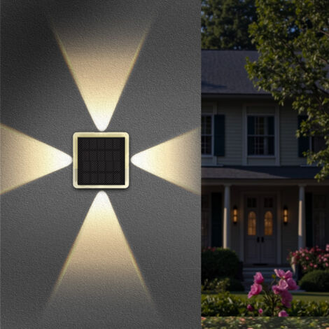 Lampe solaire extérieure pour clôture, trois modes d'éclairage, étanche, idéale pour décorer les murs de jardin et la terrasse - 1 pièce (1/5)