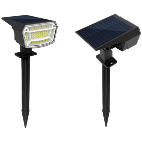 Projecteur solaire extérieur 59LED, 3 modes, étanche, lumière chaude, projecteur extérieur 2 en 1 pour patio, clôture, porche, jardin et plus encore. (1/5)