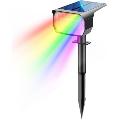 Spot solaire d'extérieur - 6 couleurs fixes - 20 perles de lampe LED - pour cours, clôtures, chemins, allées, porches, jardins et autres endroits (1/5)