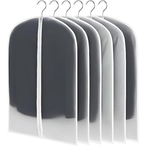 Housse de protection pour vêtements, transparente et respirante, 60 x 100 cm, réutilisable, anti-poussière, lot de 6 unités. (1/5)