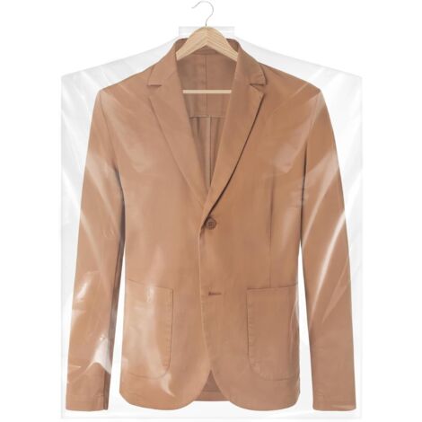 Housses de vêtements en plastique transparent, résistantes à la poussière et aux mites, convenant aux tailleurs, jupes longues et manteaux, lot de 10. (1/5)
