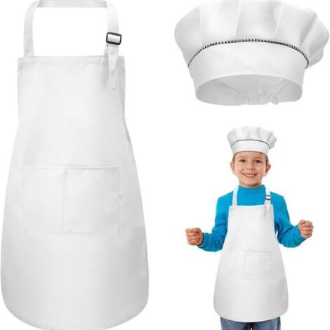 Tablier enfant avec toque de chef, kit de peinture et de bricolage de jardinage (taille M, convient aux enfants de 3 à 6 ans) (1/4)