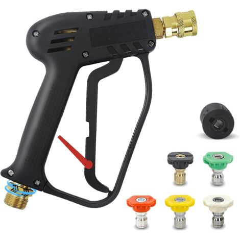 Pistolet de nettoyage haute pression 4000 PSI avec 5 buses M22-14 mm et raccord rapide pour Kärcher, pour voiture, maison et jardin. (1/5)
