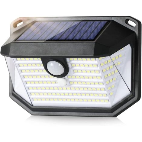 Lampe solaire d'extérieur avec détecteur de mouvement, étanche IP65, adaptée au jardin, au garage, à la terrasse, à l'éclairage domestique, noire (1/5)