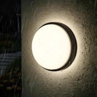 Applique murale étanche 30 W, lumière LED ronde filaire 4000 K pour salle de bain, garage, rue, balcon (noir 1 pièce)