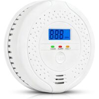 Koolmonoxidemelder - CO-melder - Digitaal LCD-display - Alarm van 85 dB - Vervangbare batterij - Draagbaar - Geschikt voor thuis, camper en op reis - Batterij niet inbegrepen