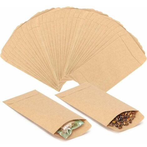 Lot de 50 sacs en papier Kraft Petits sacs en papier alimentaire, 6 cm x 10 cm