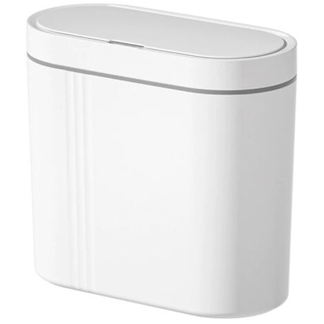 Aiperq – Poubelle automatique murale à capteur – Plastique robuste – Compacte pour petits espaces – Couvercle rabattable sans contact (1/4)