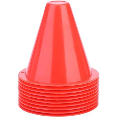 AIPERQ 10 pcs Cone de Signalisation,Accessoires de Support de Marqueur Plastique pour Cônes de Football 8.50 8.50cm(Rouge) (1/4)