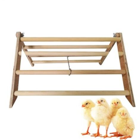 Perchoir interactif en bois pour poulet, barre de gym pour poules, grands oiseaux, perroquets et aras, perchoir en bois, léger mais robuste, 37 x 32 x 20 cm