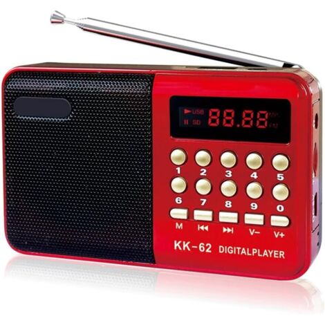 Radio FM Numérique Multifonction, Haut-Parleur Multimédia, Lecteur de Musique MP3, Support de Carte TF, Clé USB, Affichage, Cadeau pour Personnes Âgées (1/4)
