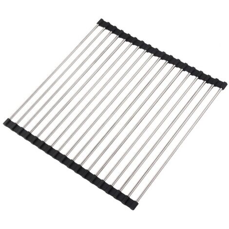 Égouttoir à vaisselle de cuisine, égouttoir à vaisselle pliable, égouttoir à vaisselle de cuisine en acier inoxydable, égouttoir à vaisselle de comptoir pour évier, tapis égouttoir à vaisselle Voir le (1/4)