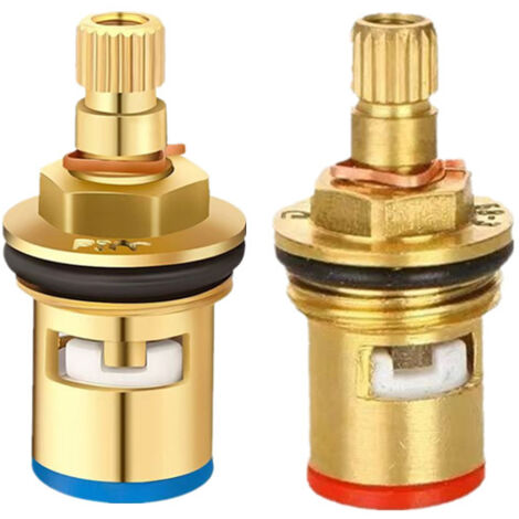 Tete A Disques Ceramique, Paire de cartouches céramique universelles de rechange pour robinet, 1/2" Quart de tour 20 crans x 50mm,une paire (1/4)