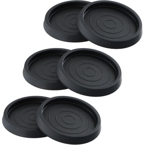6 Pièces Patin Rond Antidérapant en Caoutchouc, Noir Patins de Meubles, 2,5-Pouces Pied de Chaise Caoutchouc pour Armoires, Canapés, Tables, Pianos, roulettes de Meubles