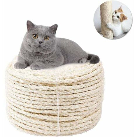Corde Arbre A Chat,Corde de sisal de chat pour Chat,Solide et Durable pour Corde à griffer, Corde de Jardin,pour Chats,Corde à gratter, groupage de Jardin, décoration de Bricolage de Jardin Domestique