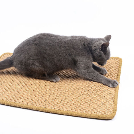 Tapis griffoir en sisal naturel 30×40 cm – Anti-dérapant – Protège meubles et canapés – Jouet de soins pour griffes de chat (1/5)