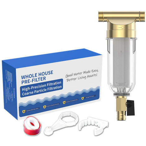 Purificateur d'eau domestique pré-filtre interface 1/2 pouce canalisation de lavage à contre-courant central pour toute la maison (1/4)