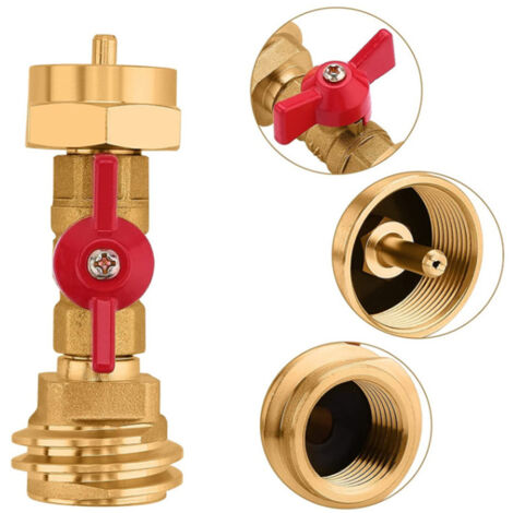 Adaptateur de réservoir de propane de 20 lb à 1 lb avec valve pour bouteilles jetables de 1 lb/16,4 oz