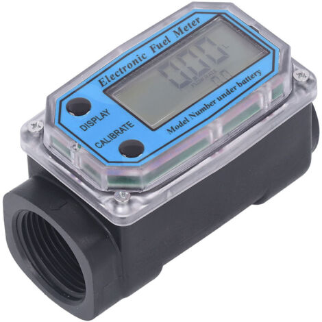 Jeffergarden Débitmètre de carburant à Turbine électronique 1,3 pouces, affichage numérique, compteur de carburant avec batterie 2.3-3.3V
