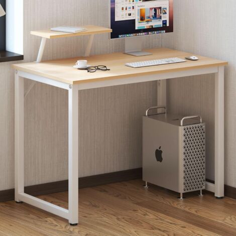 Soges – Bureau droit 100x50cm – Bois de particules E1 résistant aux rayures – Cadre métal solide – Pour espace de travail moderne