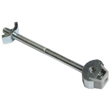 Ferrure d'assemblage de plan de travail zingué – Distance de perçage 42 à 49 mm – Longueur 102 mm – Perçage Ø 25 mm – Profondeur 12,5 mm