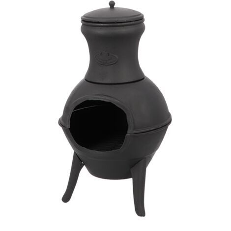 Cheminée de terrasse en fonte - Noir - L 40,6 x P 36,8 x H 72,8 cm - Livraison gratuite
