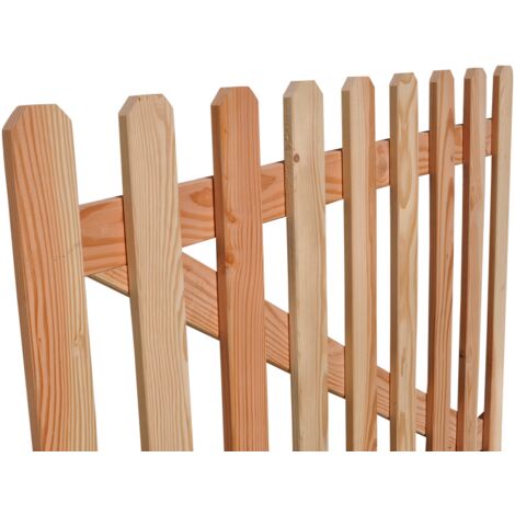 Levigne – Portillon en bois Douglas 120 cm – Résistant aux intempéries – 6 lames et 2 traverses – Assemblage facile avec visserie incluse
