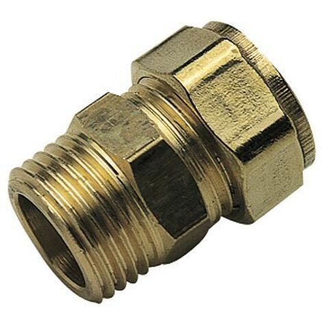 RACCORD DROIT MALE ET BICONE LAITON POUR TUBE CUIVRE (1/2)