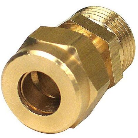 RACCORD DROIT MALE ET BICONE LAITON POUR TUBE CUIVRE (1/2)