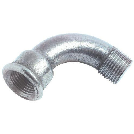 COUDE EGAL FONTE GALVANISEE GRAND RAYON 90° MALE FEMELLE N° 1