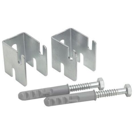 Blanc Habitat – Fixations pour radiateur acier lamellaire – Écartement 20 à 35 mm – Lot de 2 fixations avec vis et chevilles incluses (1/2)