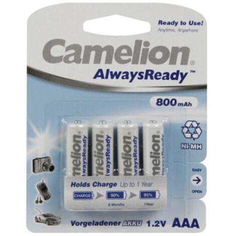 NiMH AAA/R03 1.2V-800mAh (4/carte) 'ALWAYSREADY™' HR3C/08AR RI581 (1/3)