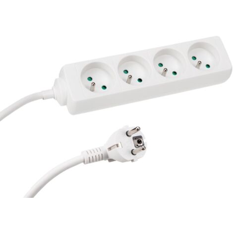 Multiprise à 4 Prises - Cable De 5 M - Blanc (1/3)