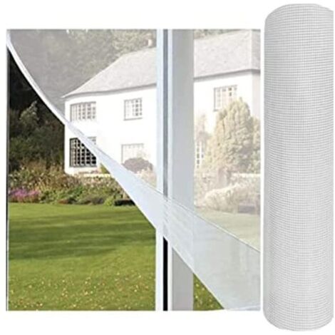 Moustiquaire Fenetre 1,2 x 3 m, Filet Moustiquaire Découpable Indéchirable, Maille d'Écran Anti-Mouches, Anti-Insectes, blanc (1/4)