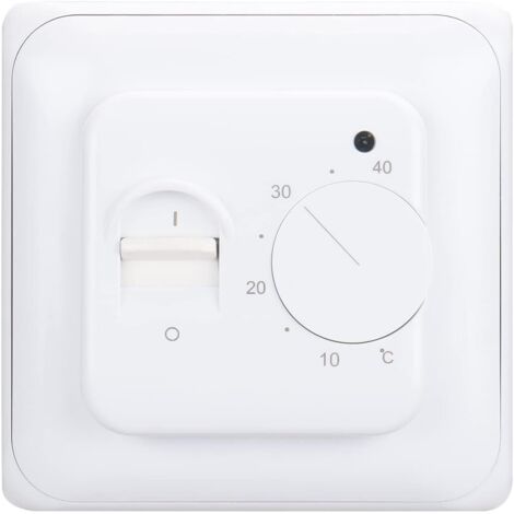 Thermostat mécanique WG01, AC 230 V 16 A pour appareils de Chauffage électrique avec sonde de capteur de Sol, Blanc (1/4)