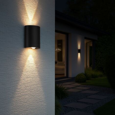 Applique murale moderne LED bidirectionnelle d'extérieur "Asas" - Noir (1/5)