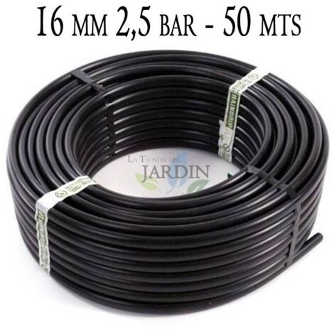 Suinga – Tuyau d'irrigation en polyéthylène 16 mm – Longueur 50 mètres – Pression 2,5 bars – Résistant aux UV et à l'usure