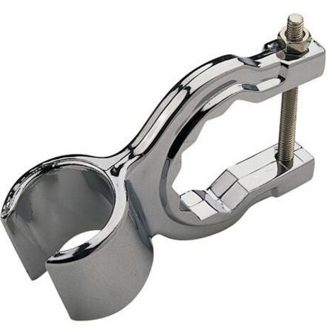 Blanc Habitat – Support cavalier pour départ de douche par le dessous – ABS chromé – Pour flexible avec écrou conique – Se fixe sur écrou de mélangeur