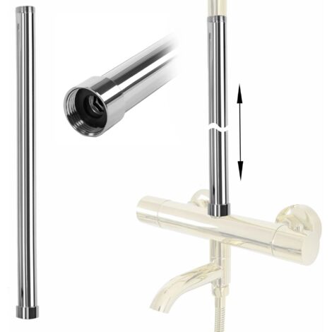 REA – Rallonge pour ensemble bain-douche chromé 50cm – Adaptateur d’extension pour douche de pluie – Résistant à l’eau et durable