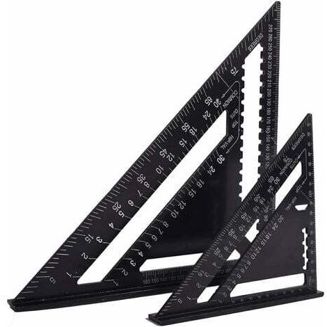 Odipie – Équerre menuisier multifonctions 18cm et 30cm – Triangle aluminium résistant à la corrosion – Guide rapporteur angle 45/90° – Outil traçage bois