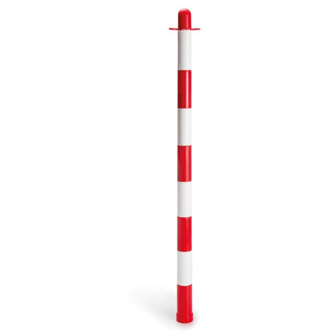 Perel – Poteau de sécurité en plastique rouge et blanc – Résistant aux chocs – Pour délimitation de zones – Usage extérieur