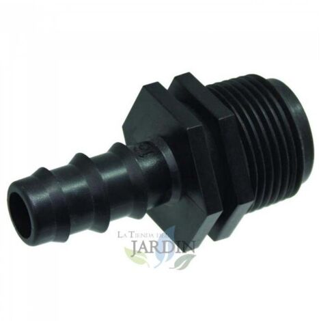 Suinga – Raccord fileté mâle 16 mm x 3/4'' – Pour irrigation goutte à goutte – Filetage mâle 3/4'' – Résistant à la corrosion