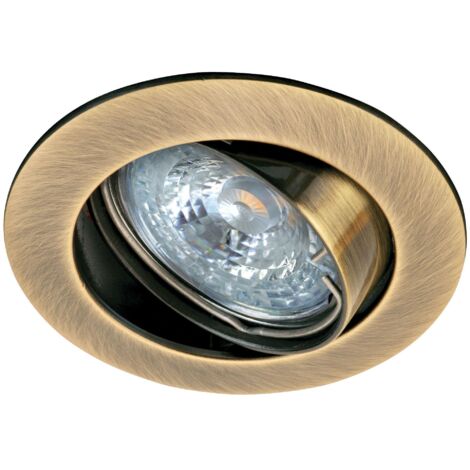 Aric – Spot encastrable GU5,3 rond basculant bronze – 50W – 230V – Pour plafond et mur – Éclairage directionnel – Lampe non fournie